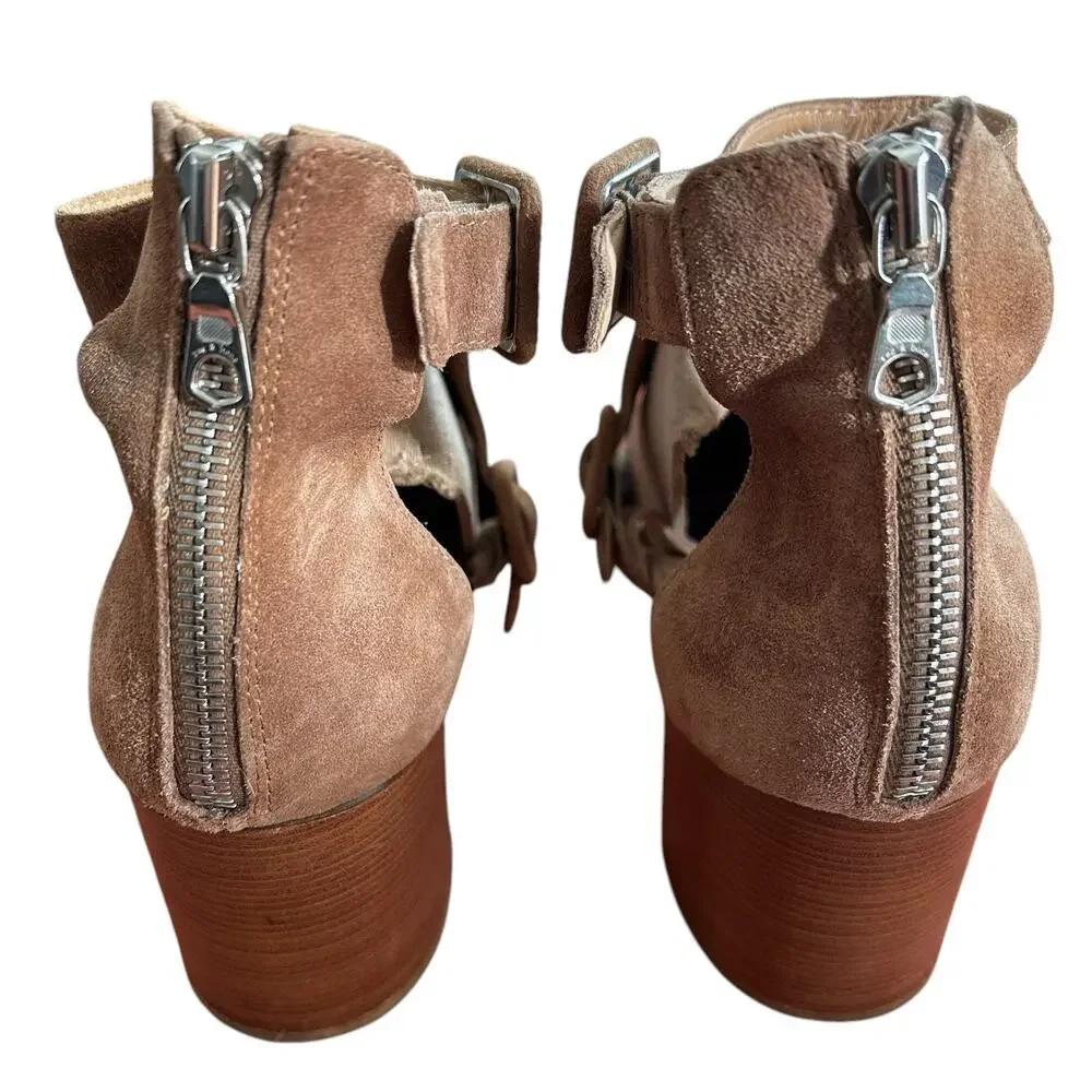 RAG & BONE Women’s Suede Open Toe Matteo Sandal Block Heel B Size 7.5 US 38 EU